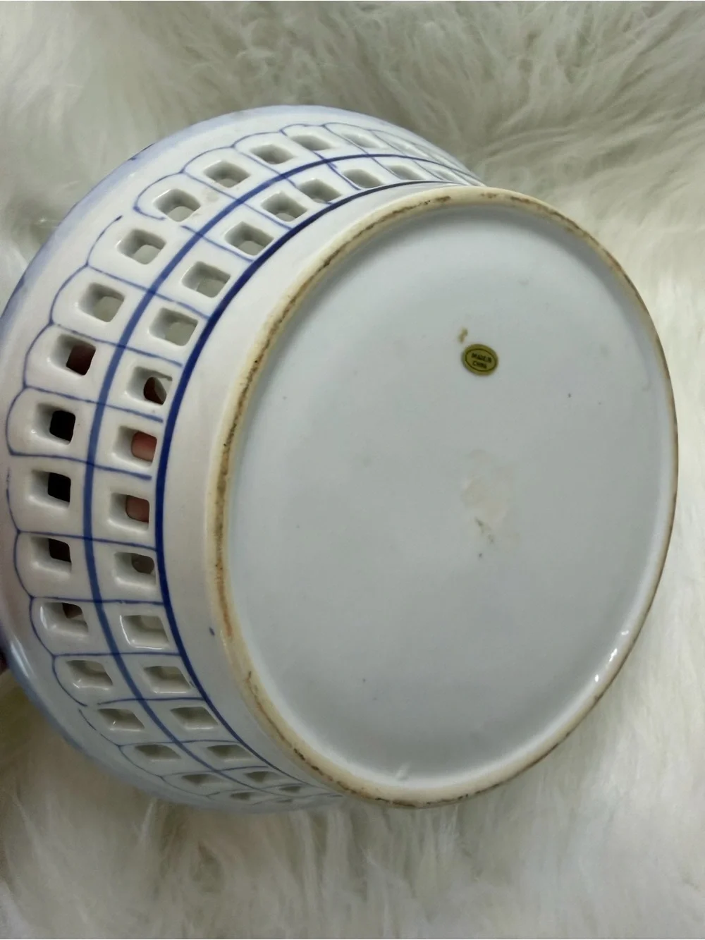 Blue and White Decorative Ceramic Bowl